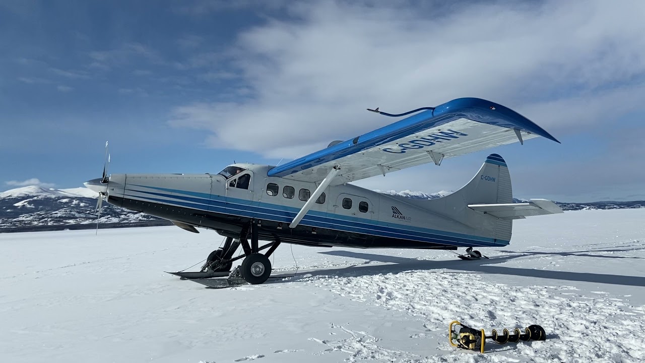 DHC 3 otter takeoff on skis