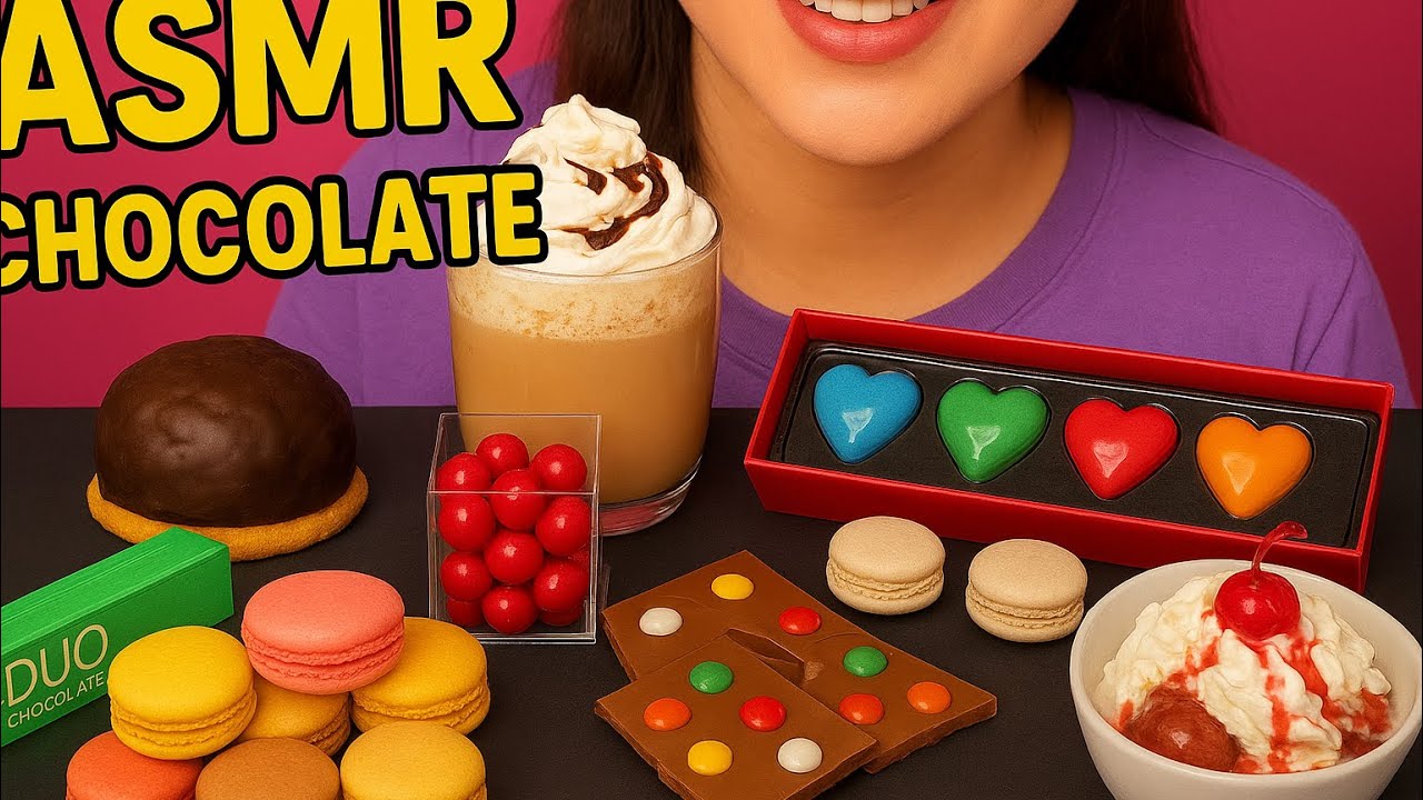 Dubai Chocolate Heaven + Iced Caramel Macchiato ASMR 🍫☕#chocolate#macaron