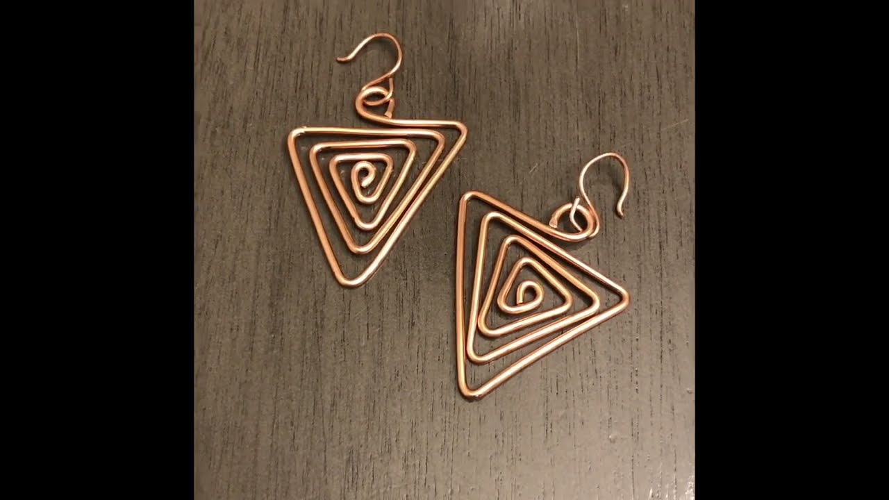 How To Make copper wire Triangle earring. ￼