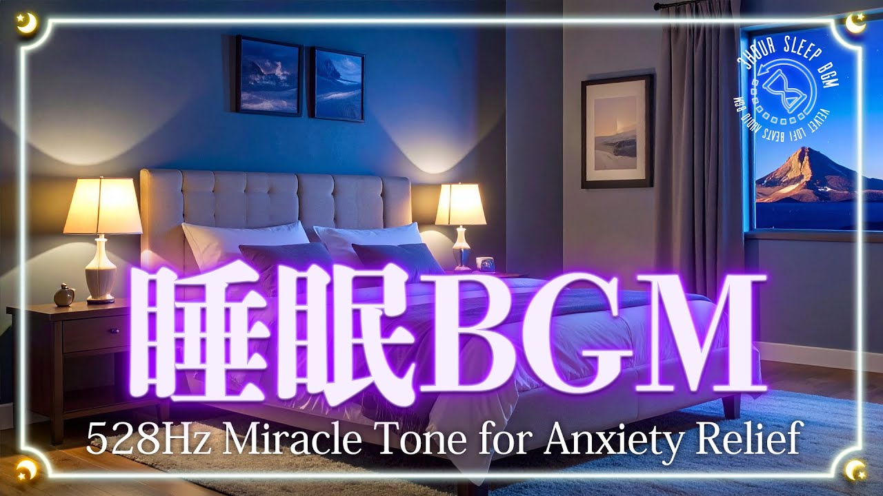 【睡眠用BGM】ストレス軽減＆睡眠の質向上～528Hz Miracle Tone｜睡眠導入/瞑想/Chill/Lo-fi/healing/relax/ソルフェジオ周波数/疲労回復