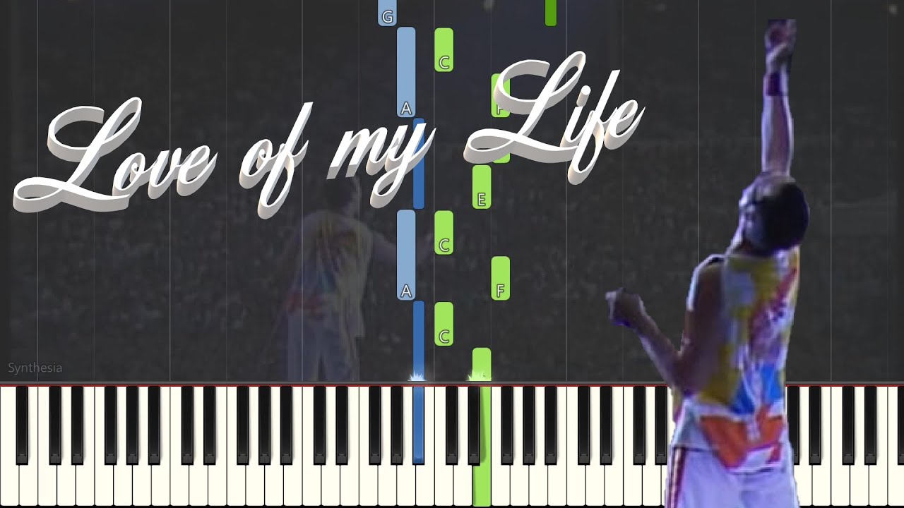 Queen - Love Of My Life Piano/Karaoke *FREE SHEET MUSIC IN DESC.* (As Played by Freddie Mercury)