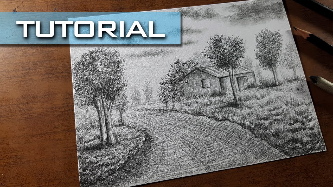Aprende a Dibujar este Sencillo Paisaje a Lápiz