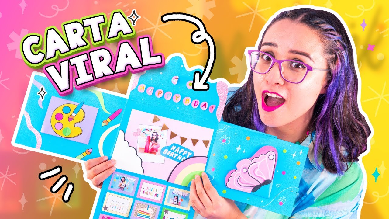 TARJETA DE CUMPLEAÑOS VIRAL EN TIK TOK 🥳 🎁💜 ✄ Craftingeek