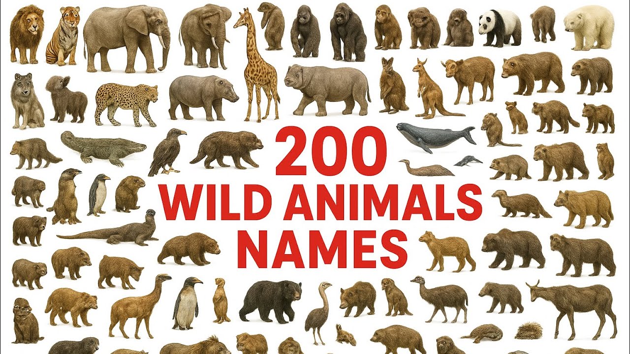 200 Wild Animals for Kids | Learn Animal Names with Fun Pictures #wildanimals #wildlife #kids