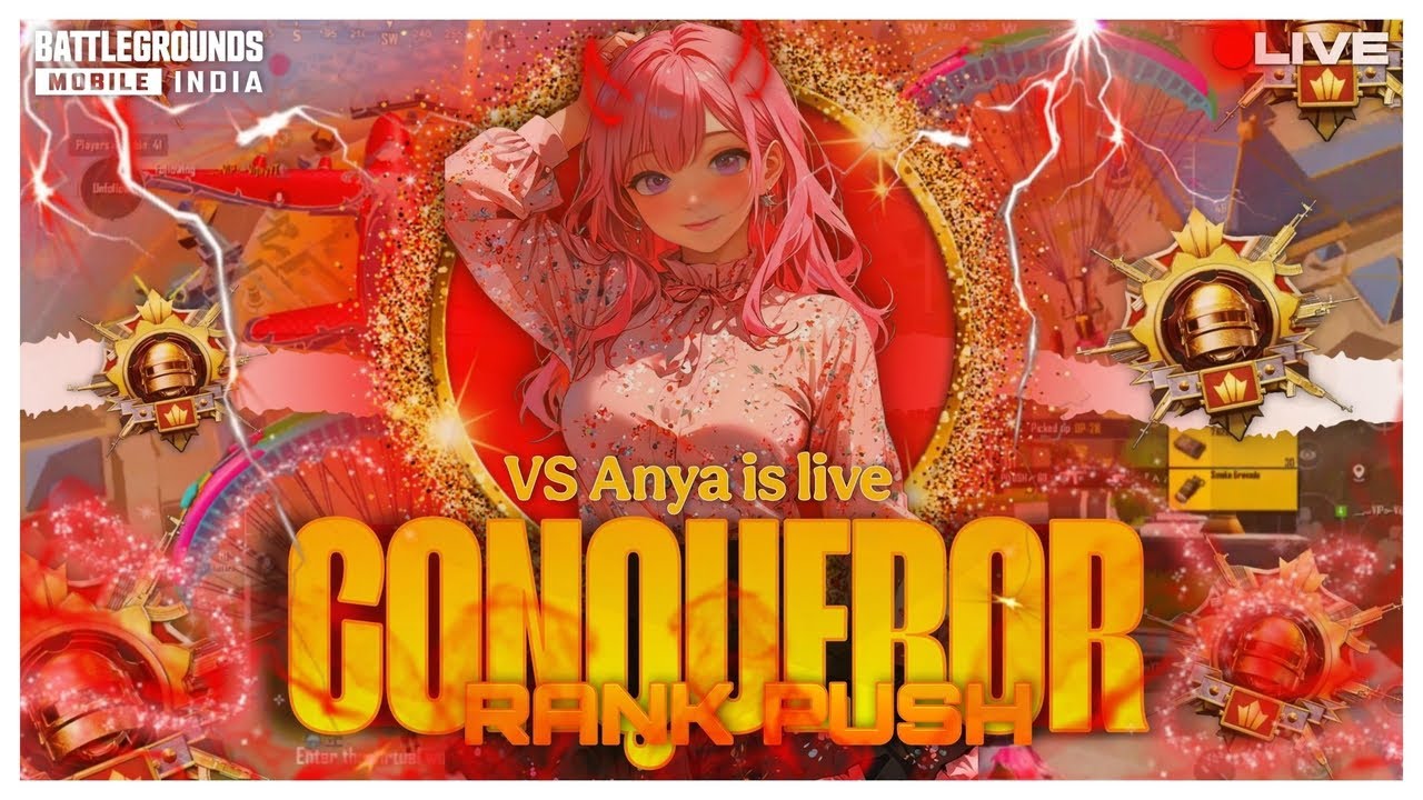 CONQUEROR RANK PUSH । VS anya is live । GIRL GAMER #bgmi #pubg