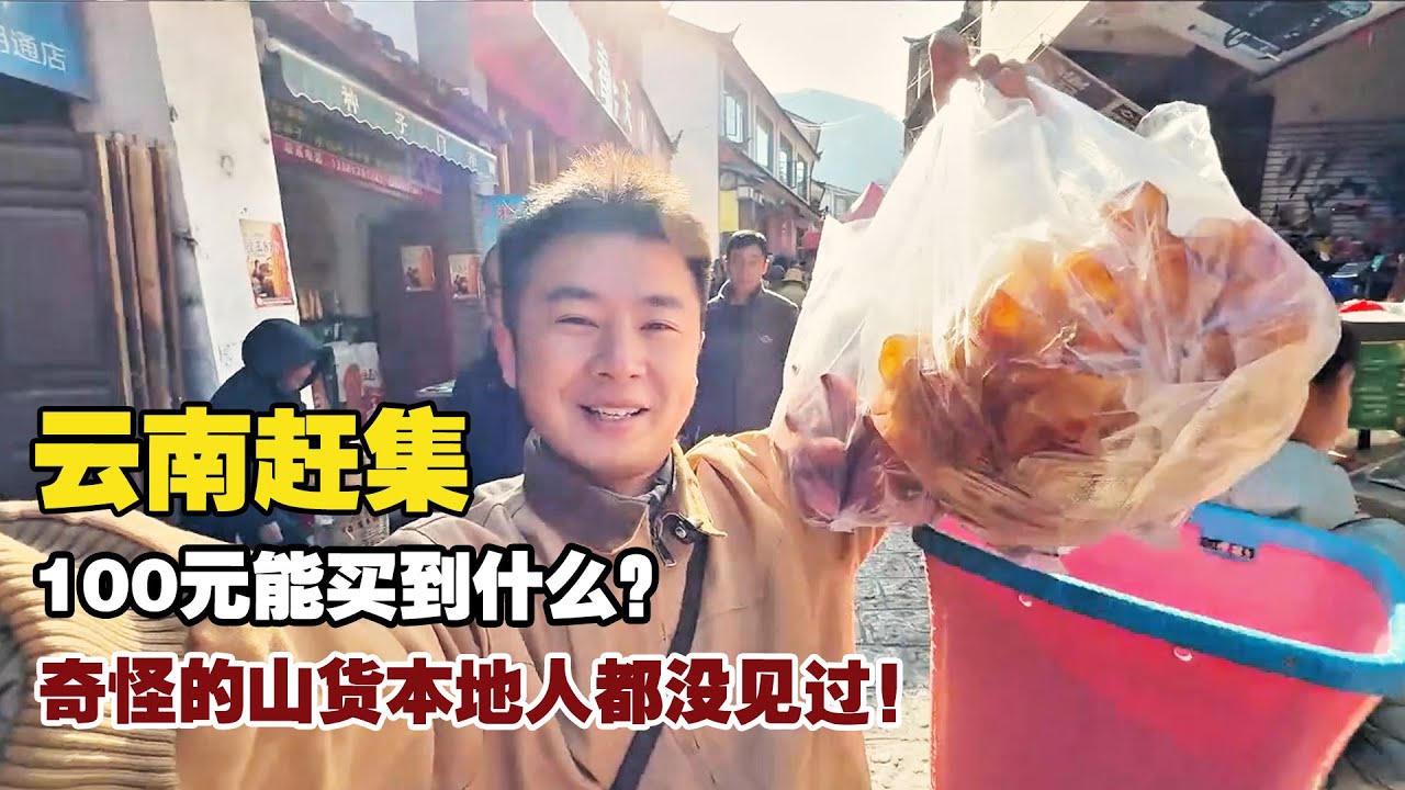 云南乡村集市上的山货，大爷守着小摊位，连本地人都没见过！ 【小白的奇幻旅行】