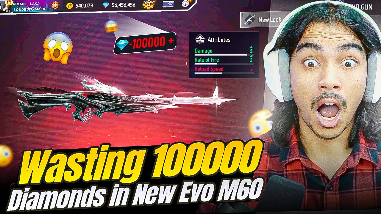 I Got New Evo M60 Lvl 1 To Lvl 7😱 Wasting 100000 Diamonds💎 Garena freefire