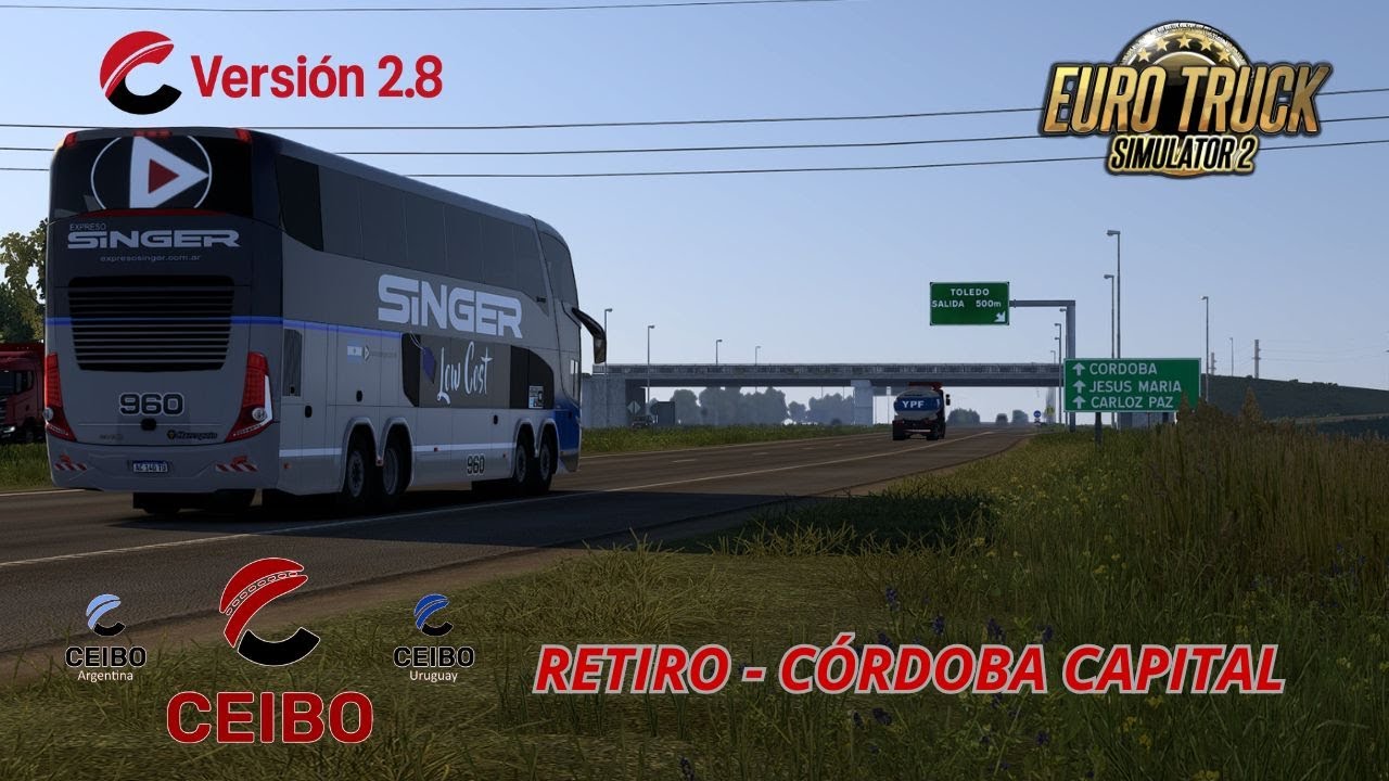 De Retiro a Córdoba Marcopolo G7 | Ruta Argentina en ETS2 | Singer | Mapa Ceibo 2.8