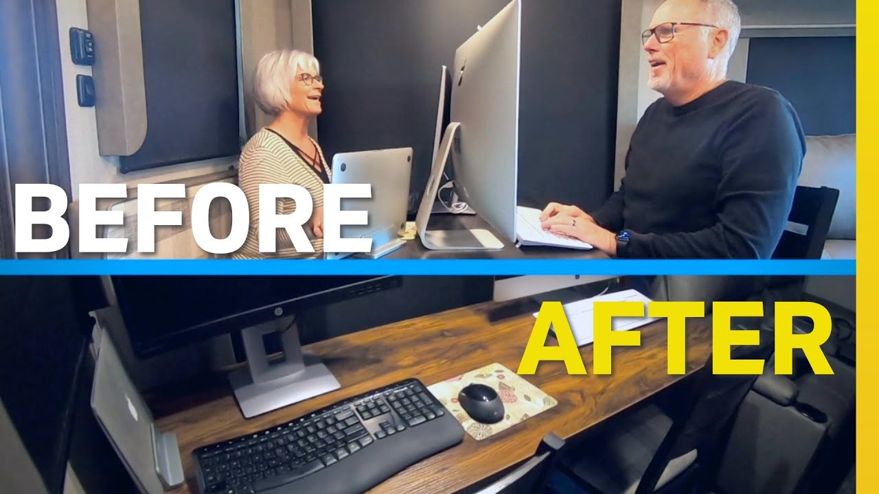 RV DESK INSTALL - RV Dinette Replaced by Improved Workspace - RV Living