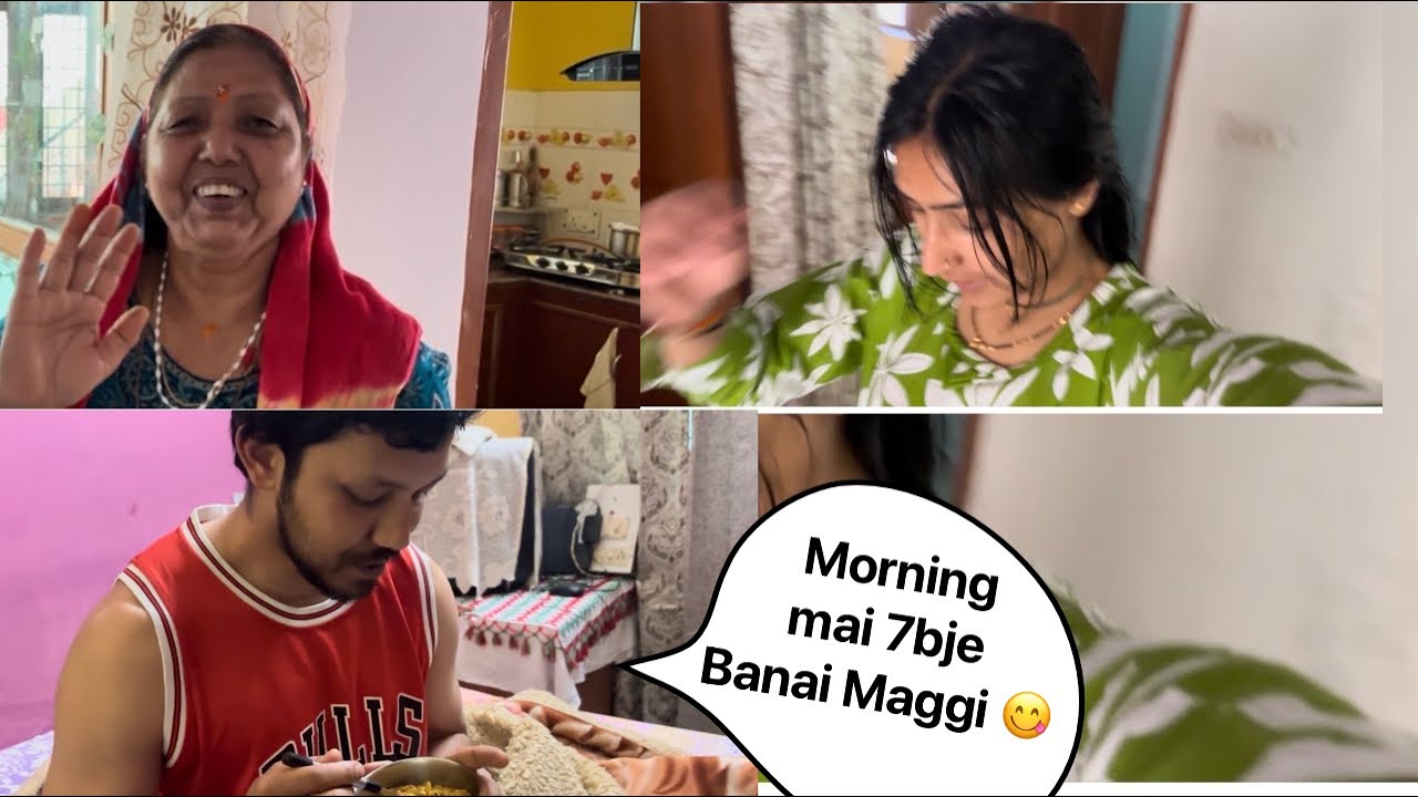 Morning mai￼ 7 bje Office Se Aake  banayi Maggi 😋😂#dalyroutine #newvlog #happyvibes #familyvlog 🥰🧿💕