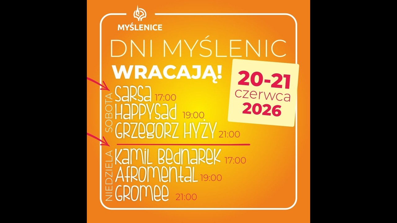 Myślenice. Powracają Dni Myślenic ! Sprawdźcie gdzie i kiedy odbędzie się święto miasta 2026 !