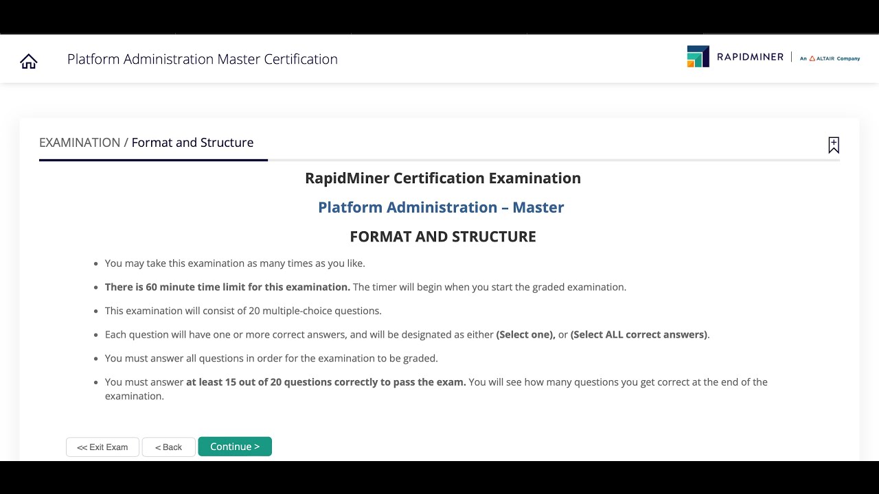 Platform Administration Master Certification Answers || Rapid Miner || Edu Skills || Altair Academy