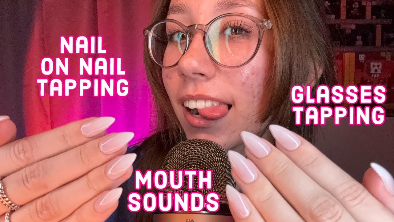 ASMR | fast mouth sounds, nail on nail tapping, and glasses tapping for all the tingles 💕