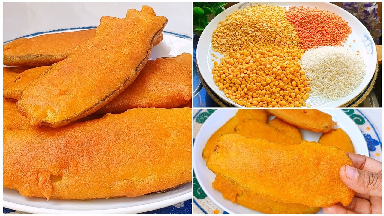মাত্র তিন প্রকারের ডাল দিয়ে পারফেক্ট বেসন সাথে ফুলকো ফুলকো বেগুনি তৈরির রেসিপি‼️besan/beguni 