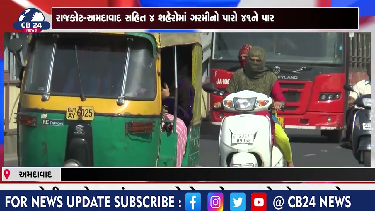 રાજકોટ-અમદાવાદ સહિત 4 શહેરોમાં ગરમીનો પારો 41ને પાર