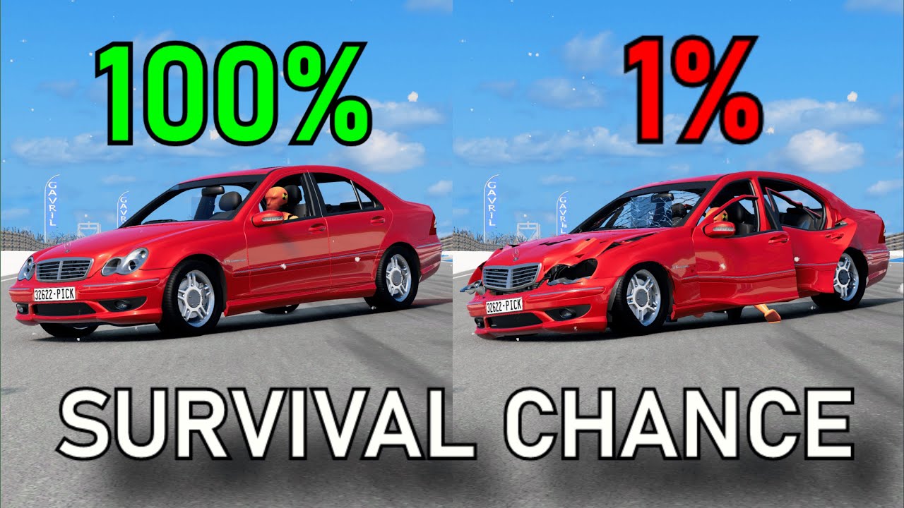 Realistic Survival Chance Crashes #70 (With Dummies) | BeamNG.drive