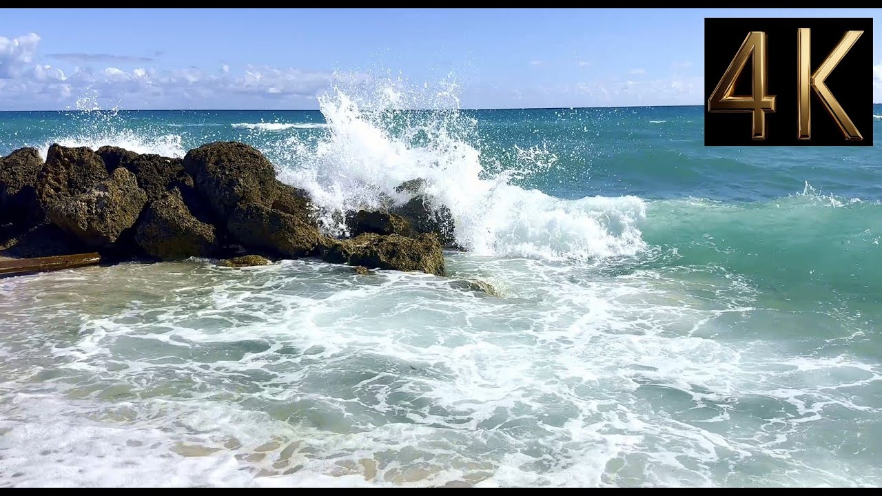 Ocean Waves at the Beach 🌊 | Natural 4K Sea Ambience for Deep Relaxation