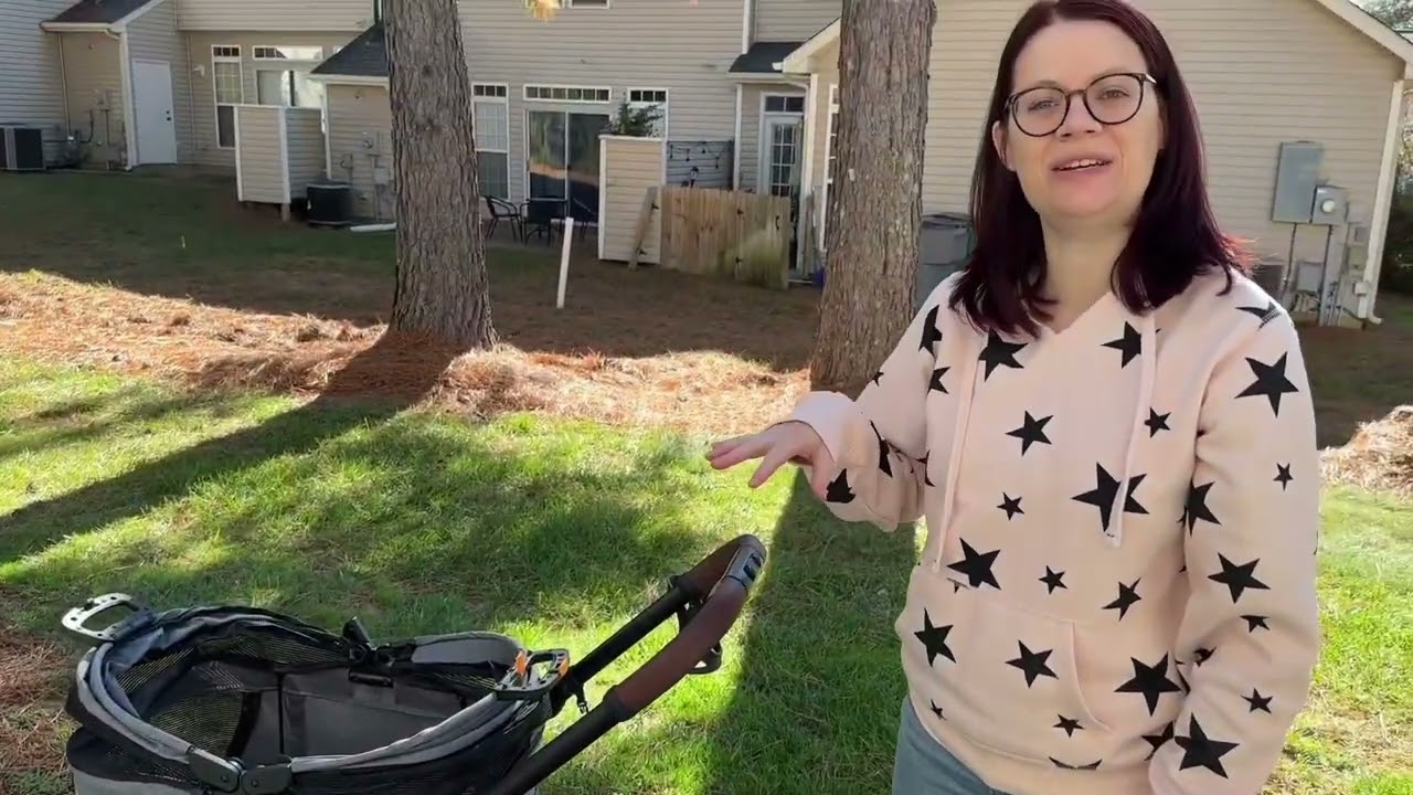 PAWZIDEA Pet Stroller 4 in 1, Dog Stroller with Detachable Carrier, NO-Zip Canopy, Car Seat Combo
