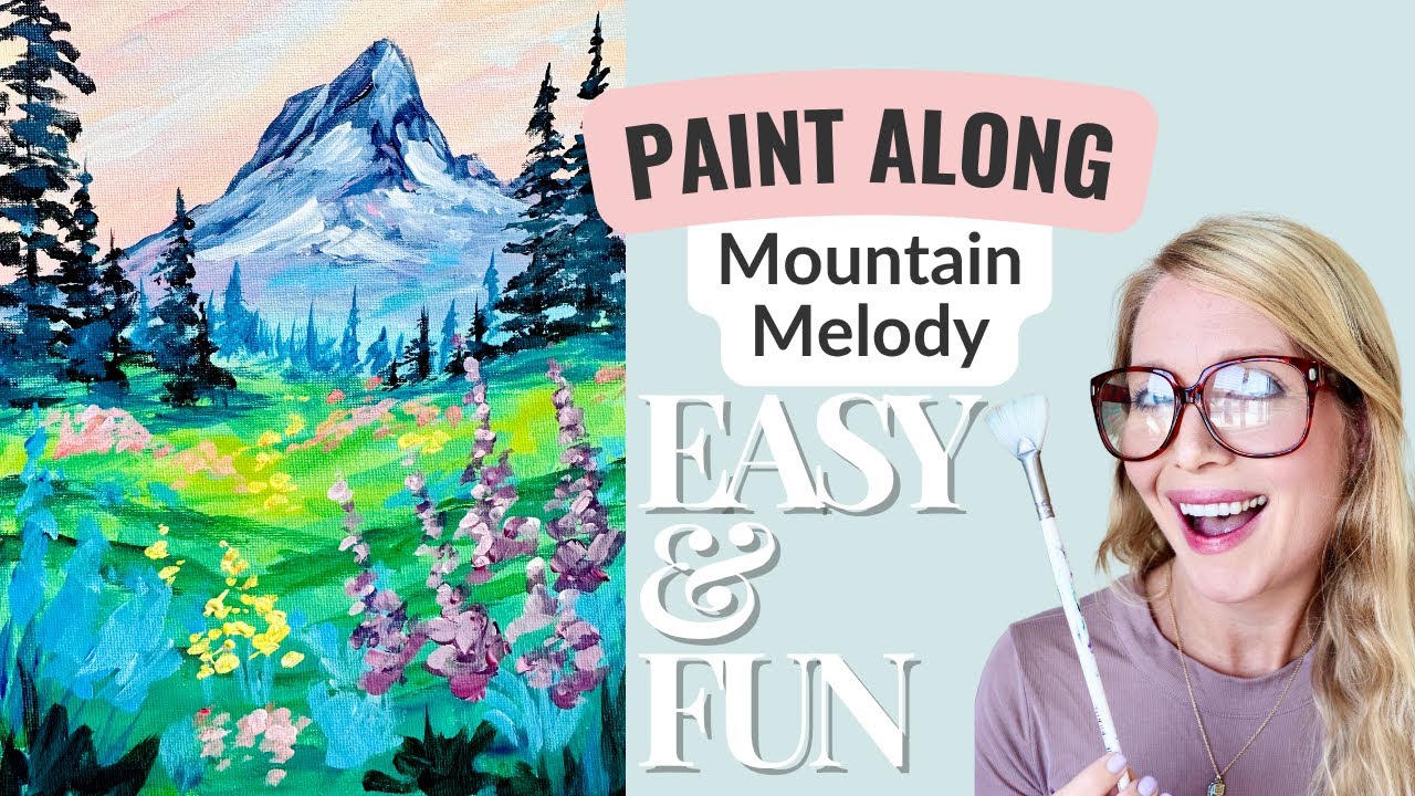 Peaceful Mountain View 🏔️ Easy Acrylic Landscape Painting for Beginners