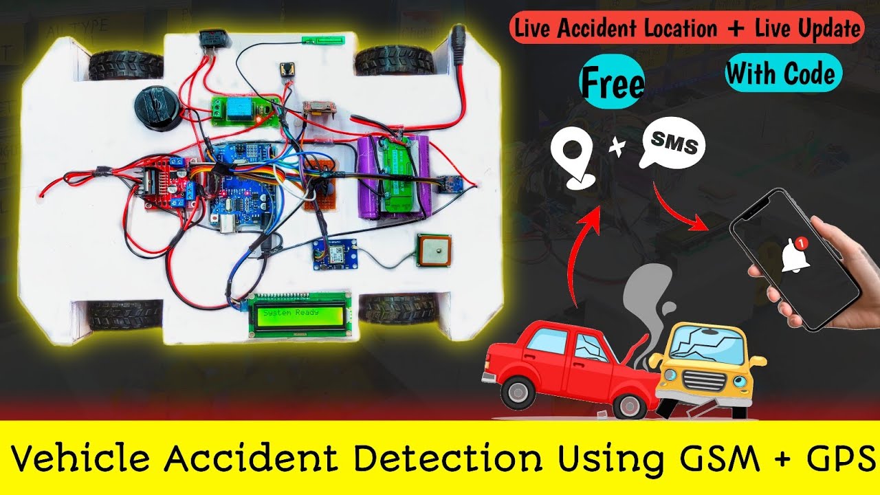 Vehicle Accident Detection Using GSM + GPS Advanced | With Source Code