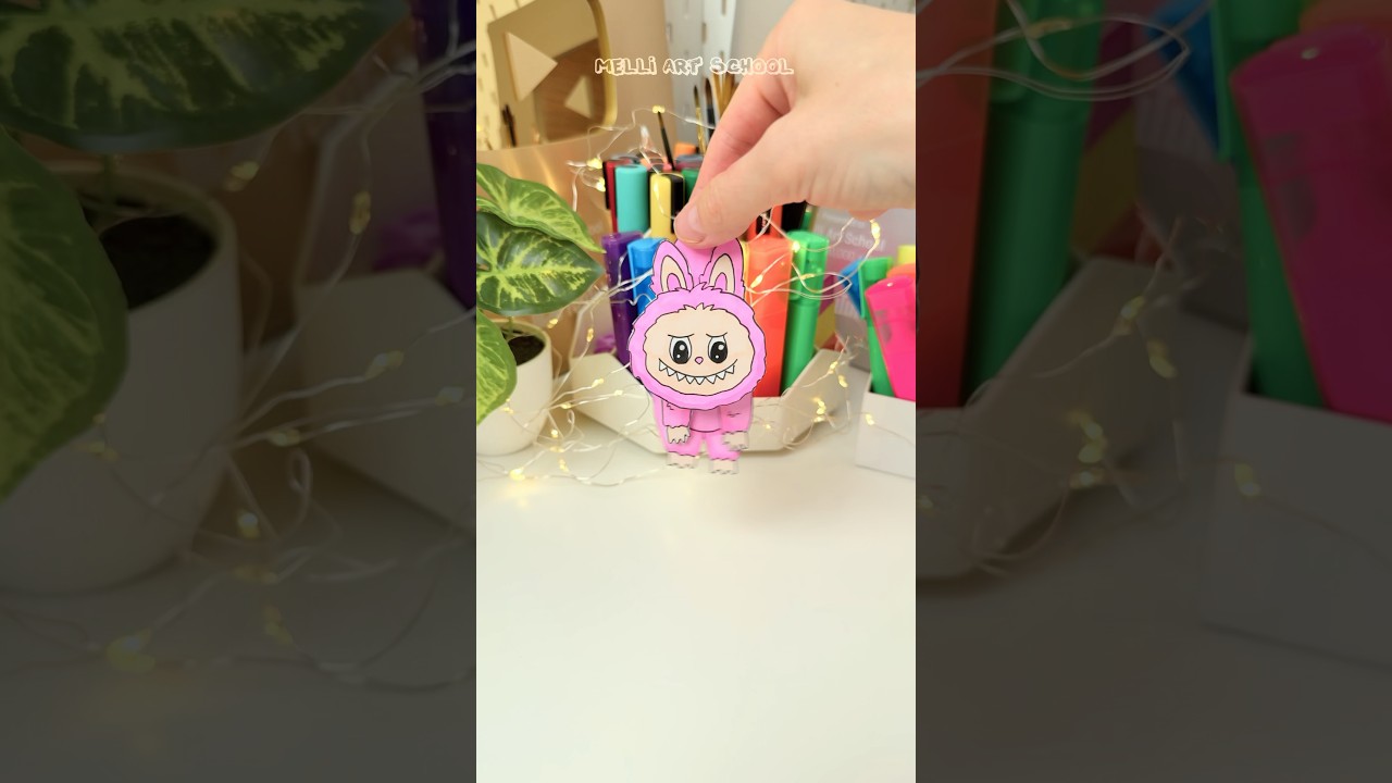 Hanging Paper Doll Tutorial Labubu #shorts #tutorial #diy