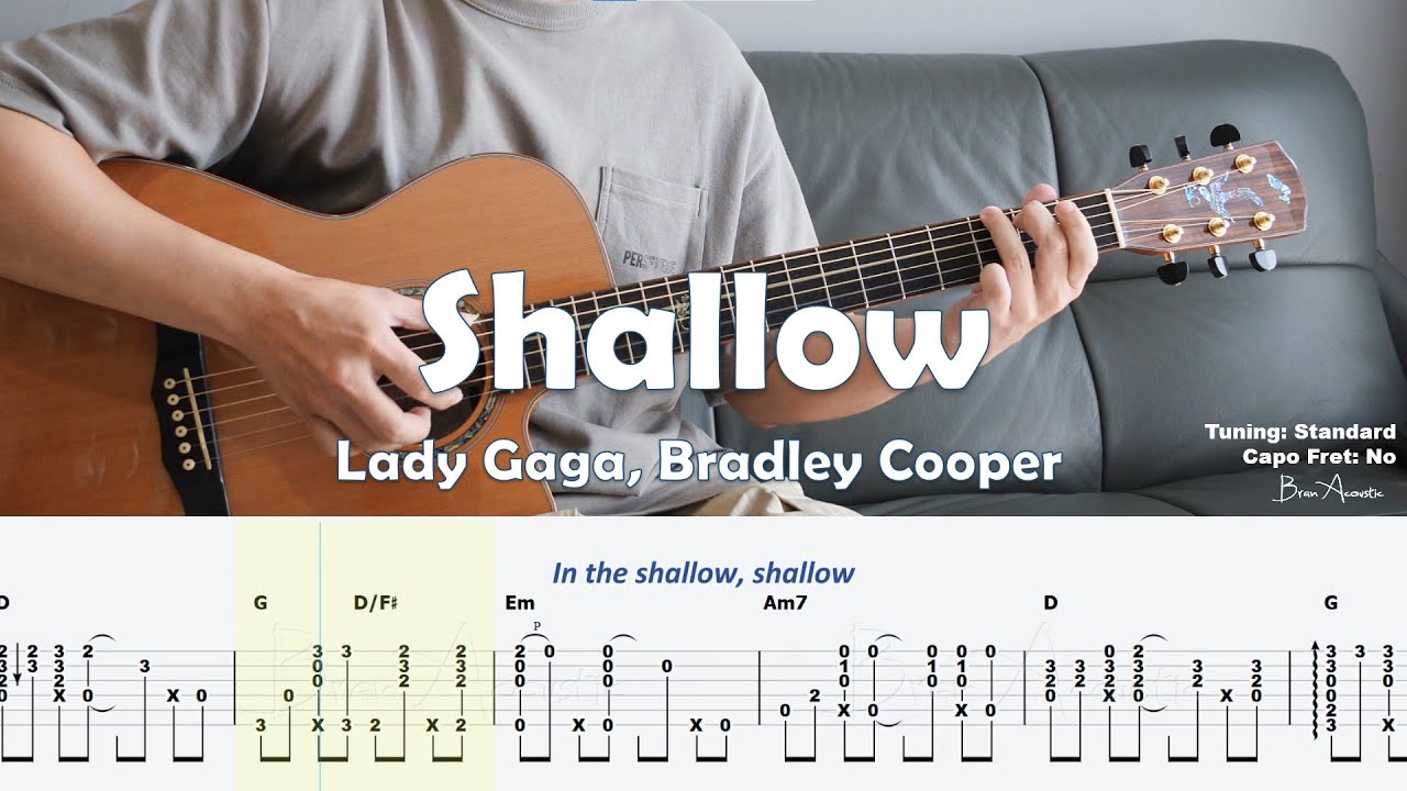 Shallow (A Star Is Born) - Lady Gaga, Bradley Cooper/ Fingerstyle Guitar / Tabs + Chords + Lyrics