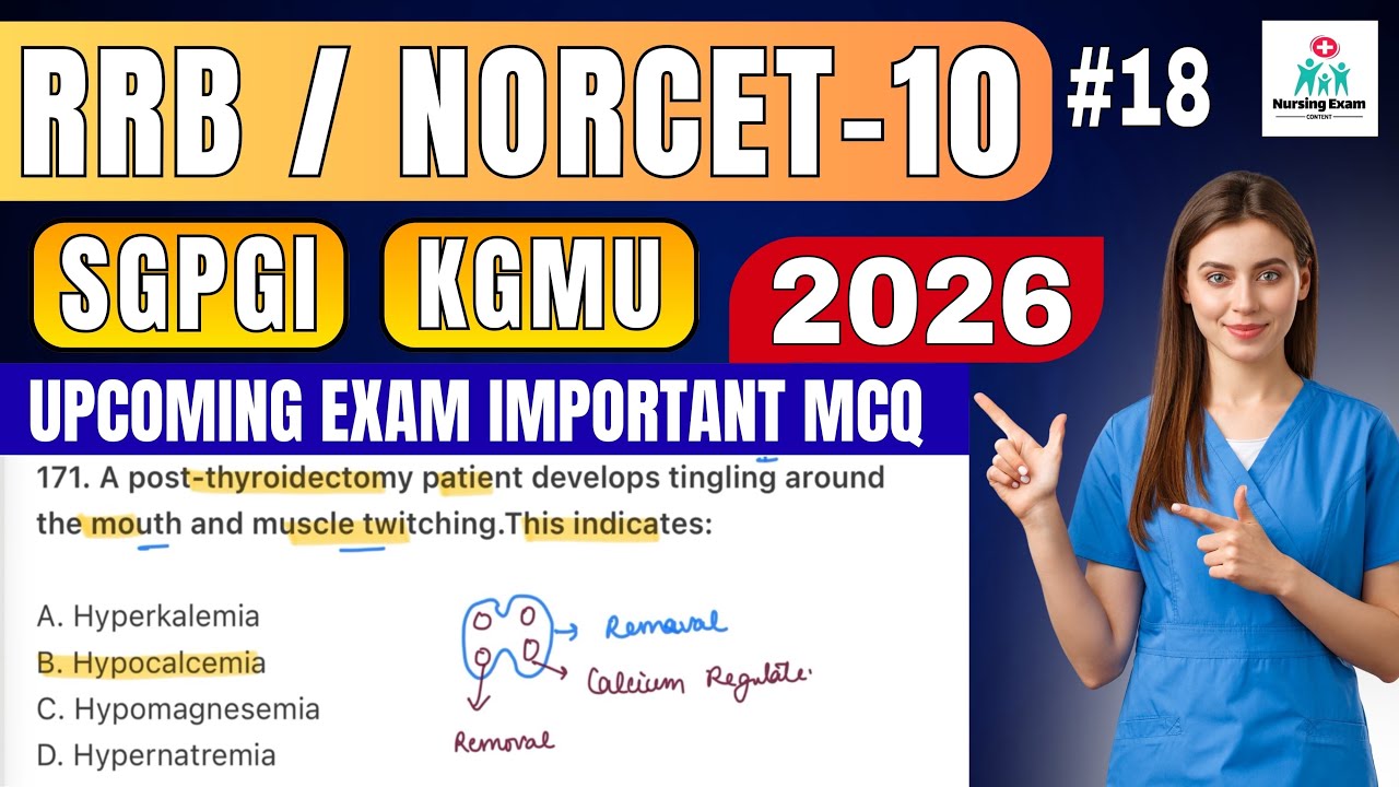 STAFF NURSE EXAM PREPARATION | #18|RRB NURSING EXAM |NORCET 10 | SGPGI |KGMU |NURSING OFFICER EXAM 