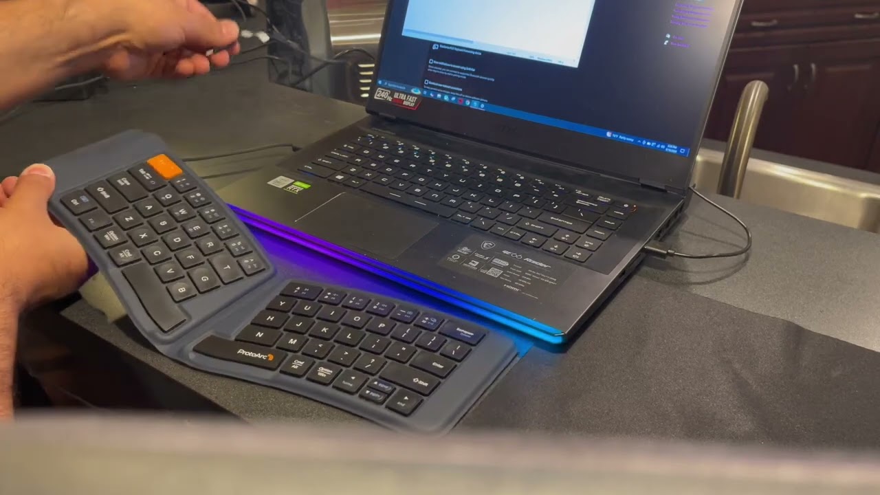 ProtoArc XK03 Split Folding Bluetooth Ergonomic Foldable Keyboard for iPad, iPhone, Tablet, Laptop,