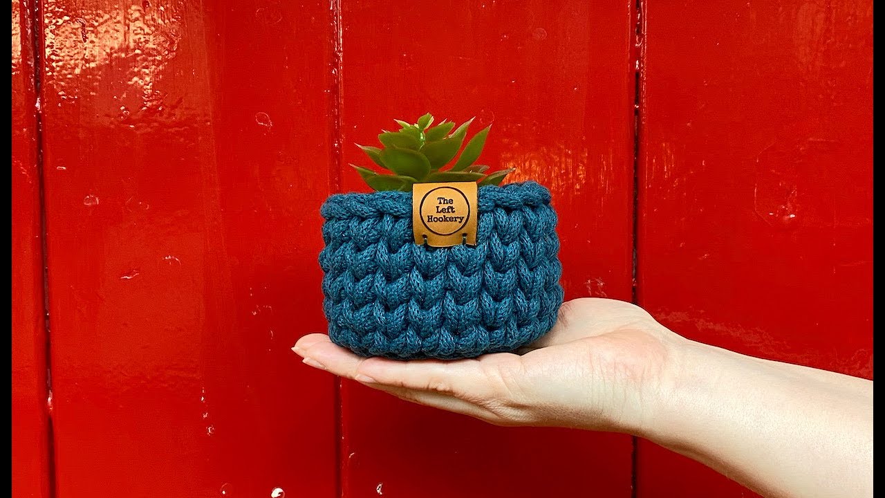 Crochet Tiny Basket Left Handed