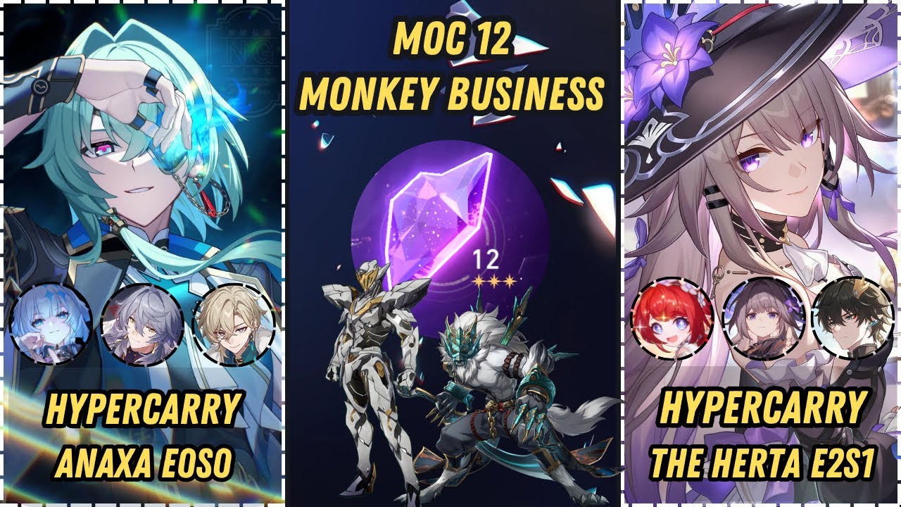 Hypercarry Anaxa E0S0 x Hypercarry The Herta E2S1 Clears New MOC 12 | New Memory of Chaos 3.7 #anaxa