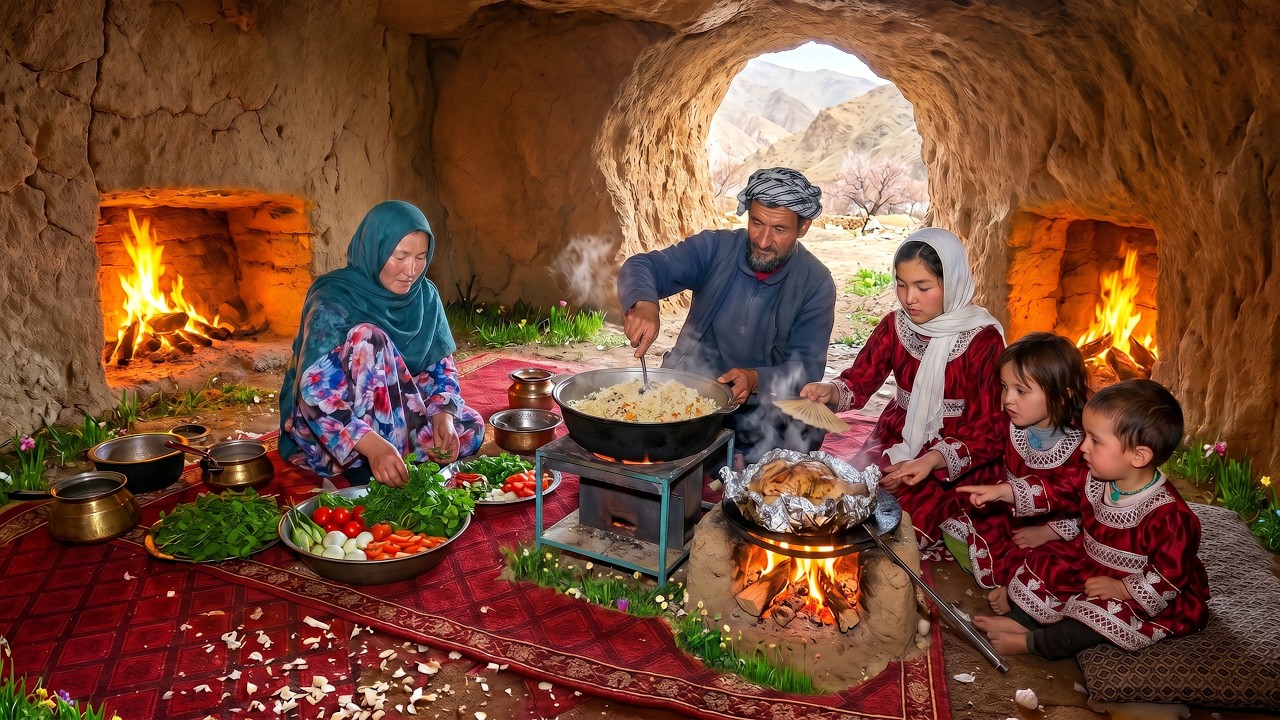 Life Inside Afghanistan's Forgotten Cave | A Family's Ancient Cooking & Daily Survival