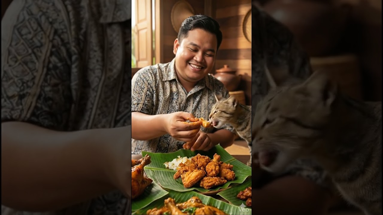 He Shared His Food… The Cat Gave Him Water 🐱💧❤️