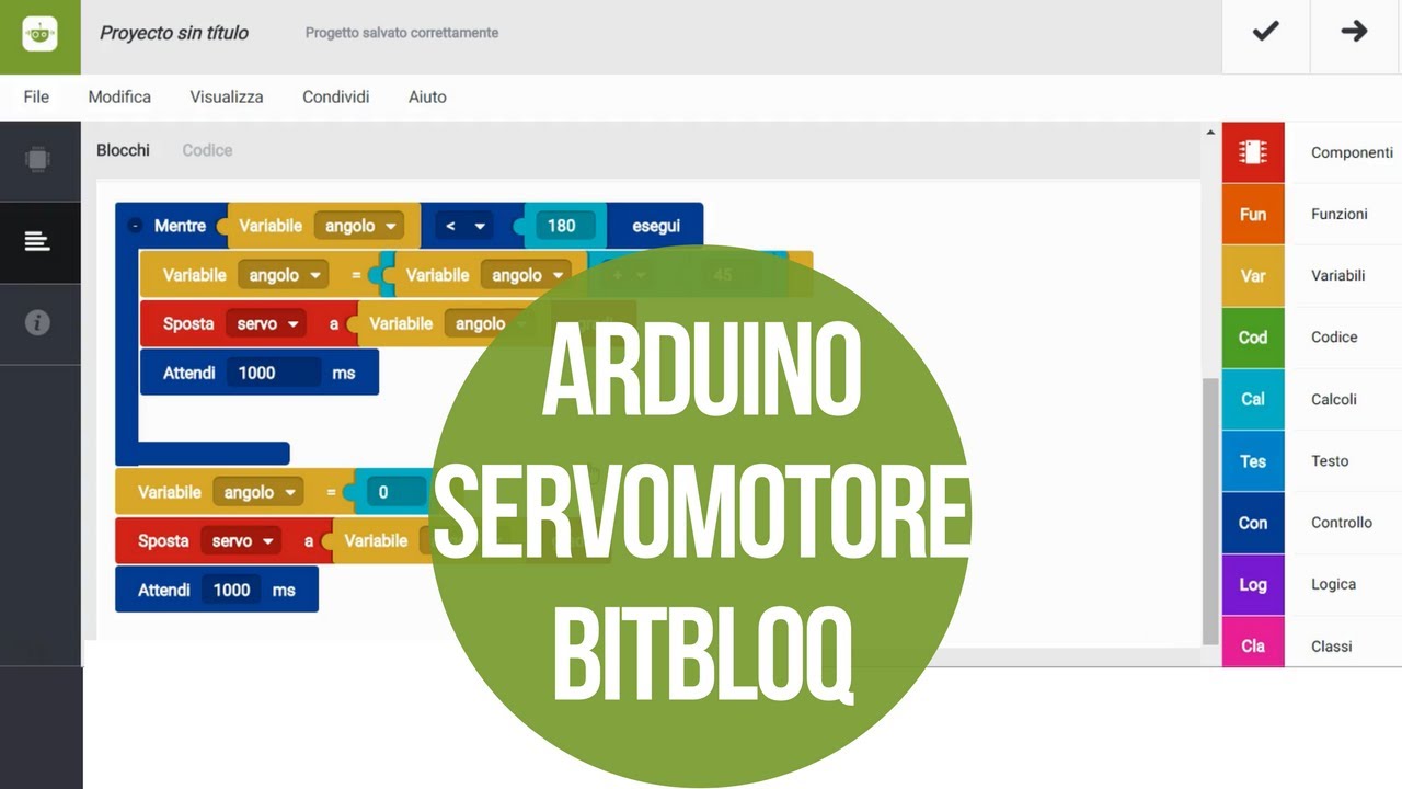 Bitbloq e Arduino: come far muovere un servomotore #alternatIDE