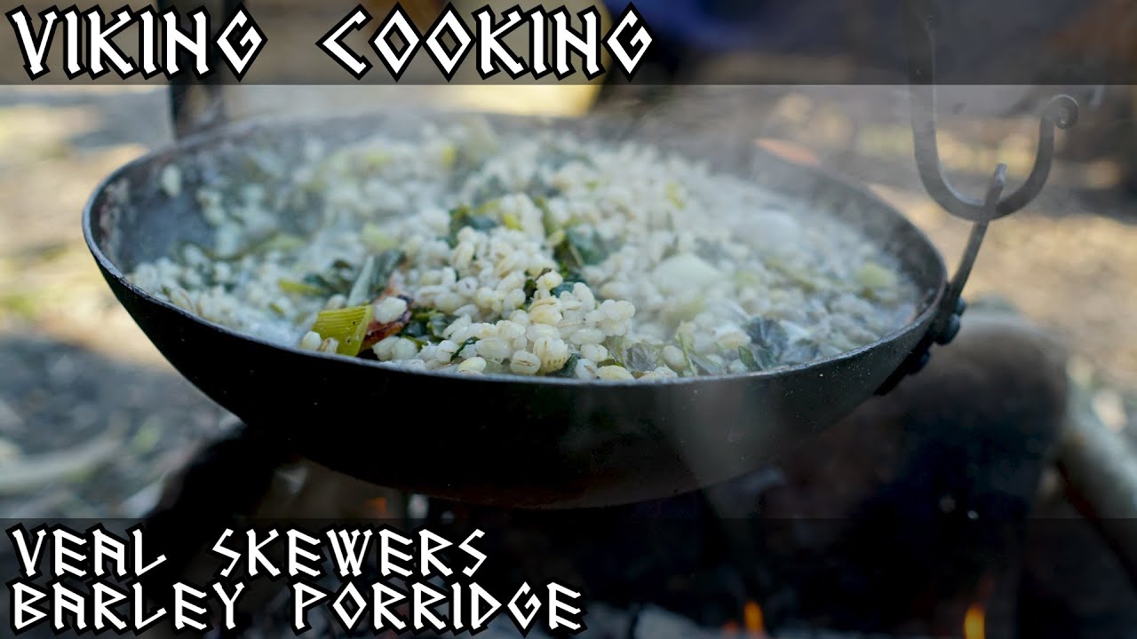 Veal Skewers | Шашлик | Barley Porridge | Viking Food and Cooking