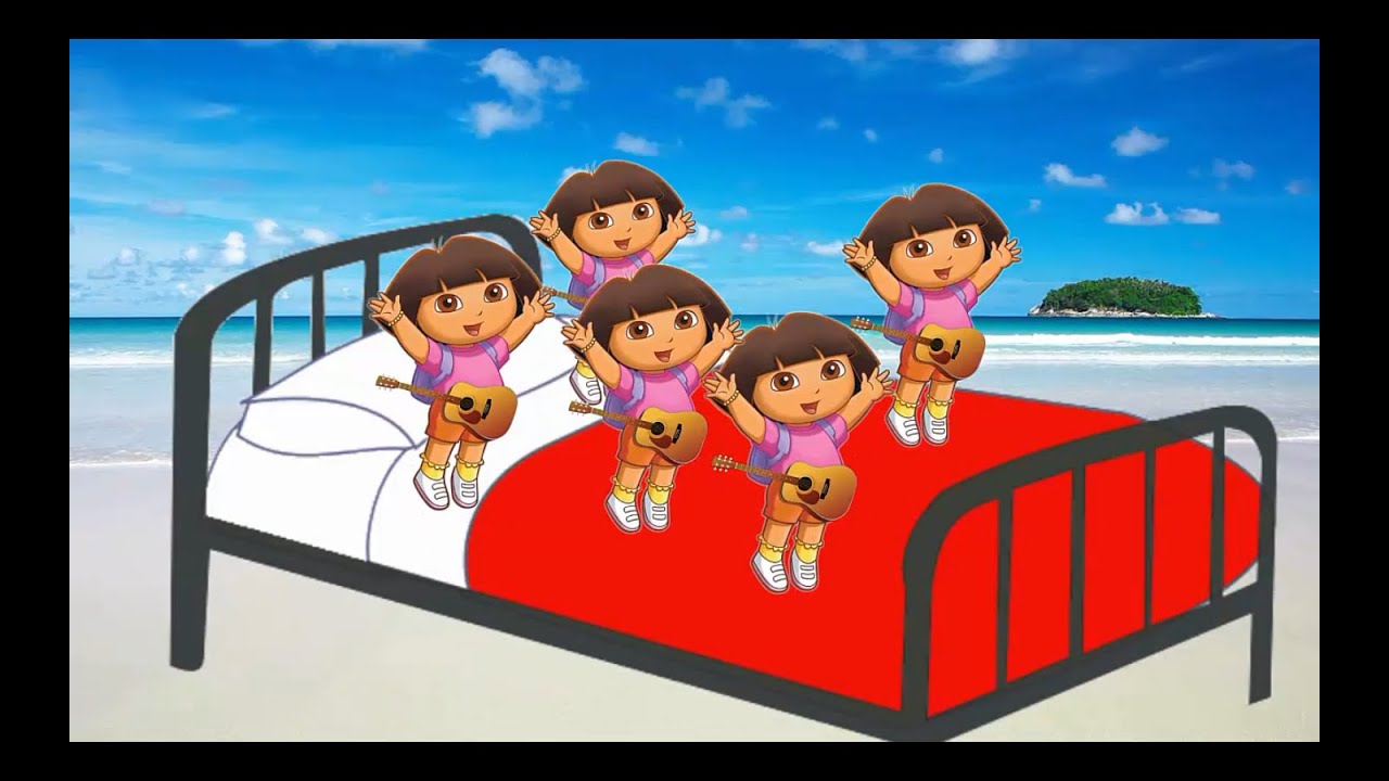 Five Dora The Explorer Guitarist Jumping on the bed Rhyme