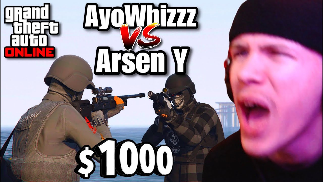 AyoWhizzz против Arsen Y 1 на 1 в GTA Online (если выиграю, заберу его канал на YouTube)