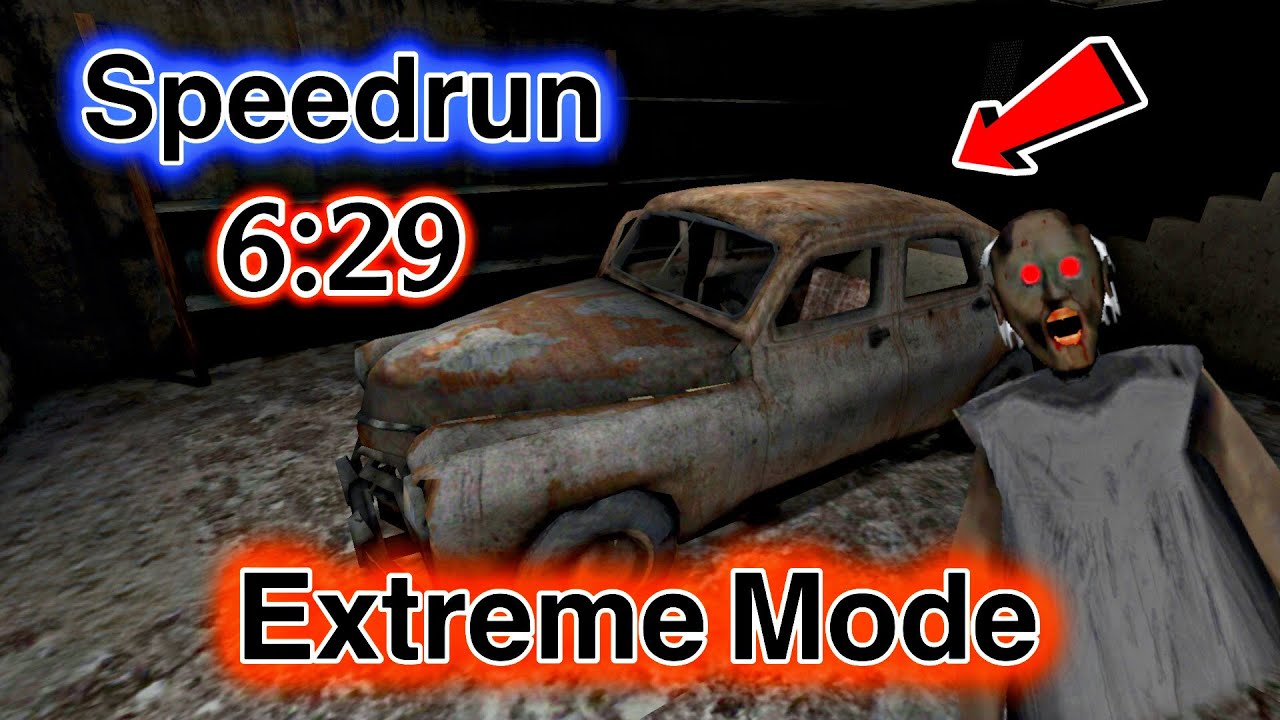 Granny v1.8 - Car Escape in Extreme Mode + Speedrun in 6:29