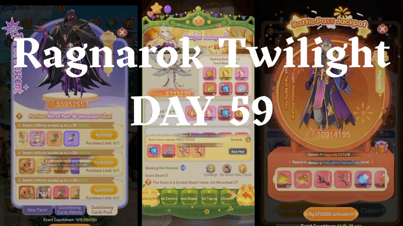 Ragnarok Twilight Day 59 | Shikigami Ranking Rush | Battle Pass 