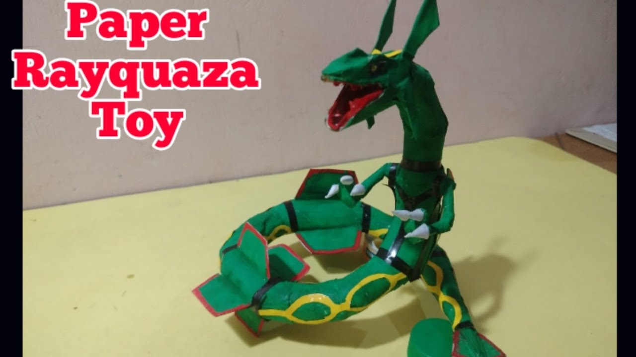 How to make A rayquaza Figure using white paper.