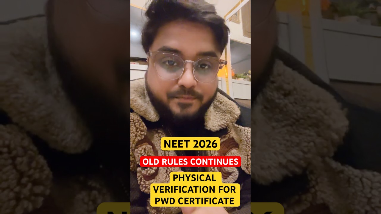 PwD Candidates Neet 2026 Old Rules For PwD Certificate Disability Physical Verification #MBBS #PwD