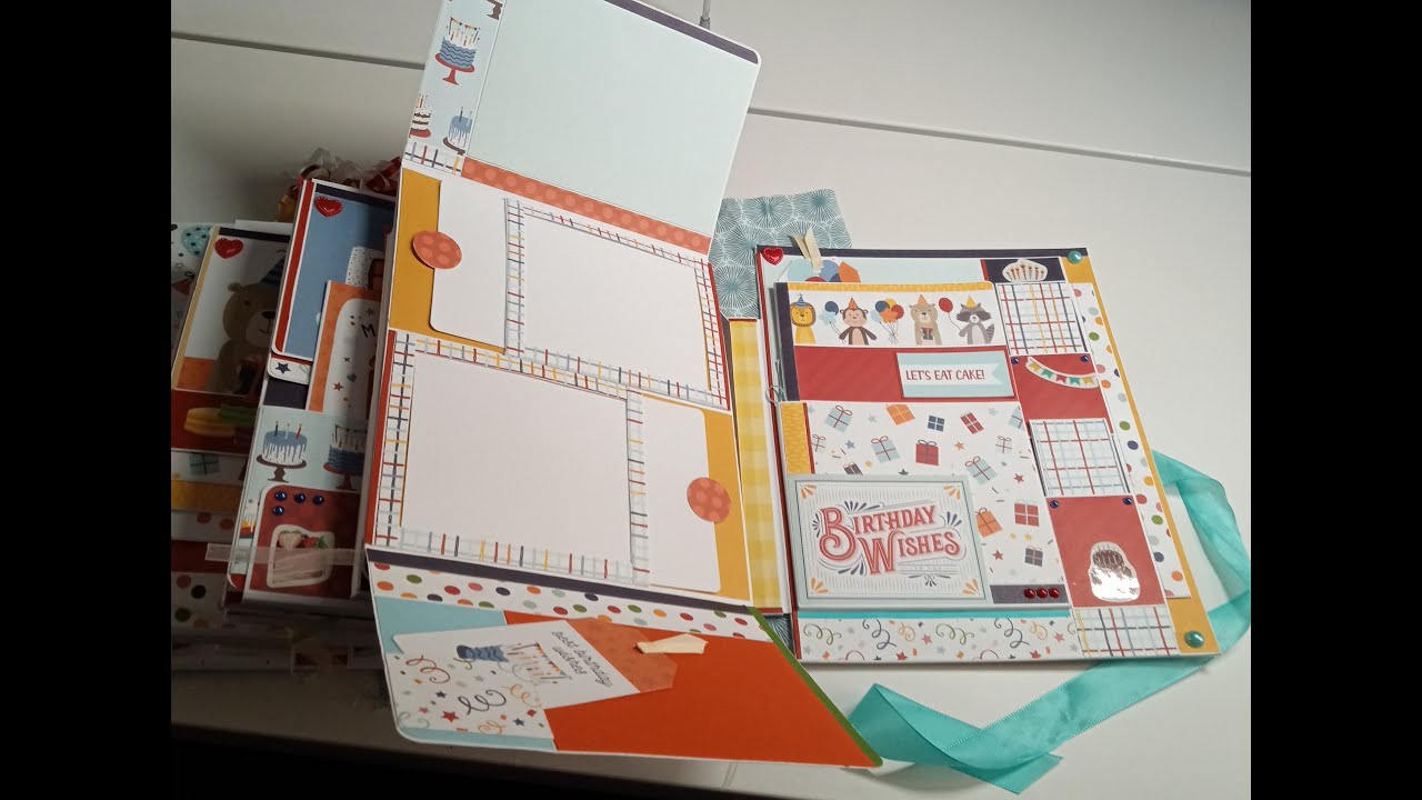 Tuto #8b de 10 | Album Anniversaire Grand Format | Dessus de la Page 6 | Scrapbooking