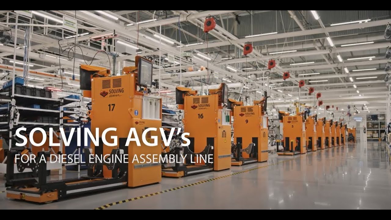 Solving AGVs for a diesel engine assembly line