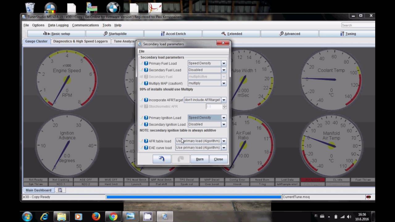 How to turbo BMW m50/m52 engine, part 7 - Megasquirt settings and first start.
