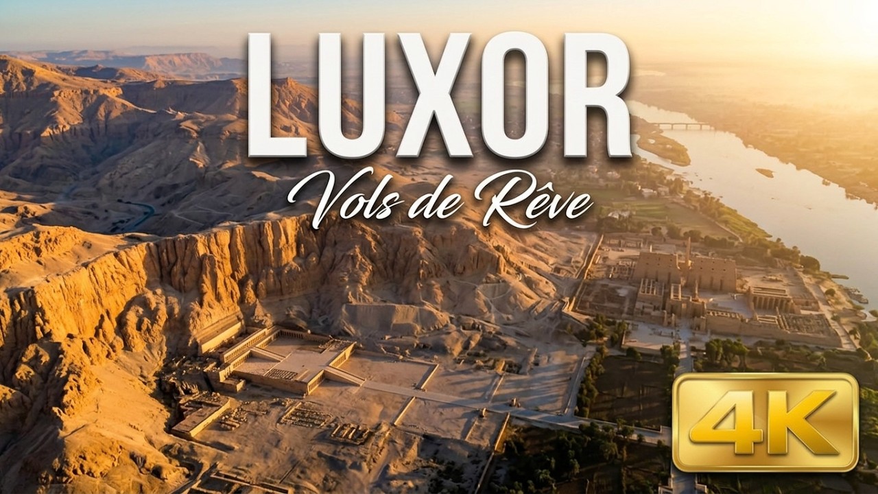 Luxor en  Montgolfière 4K,vu du ciel