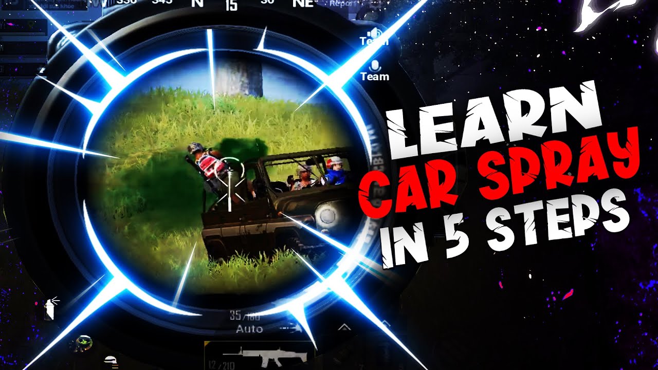 LEARN CAR SPRAY IN 5 STEPS - BATTLEGROUNDS MOBILE INDIA - POTTER GAMING