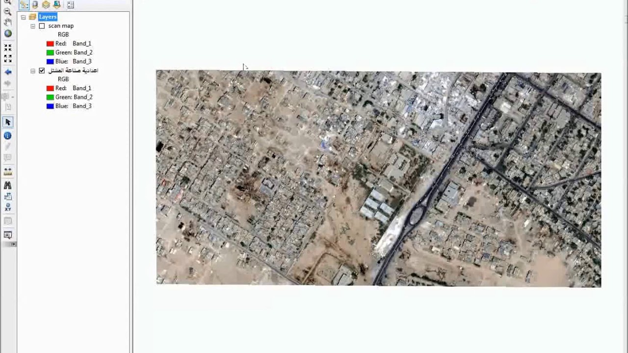تصحيح الخرائط بطريقة الإحداثيات  ببرنامج GIS