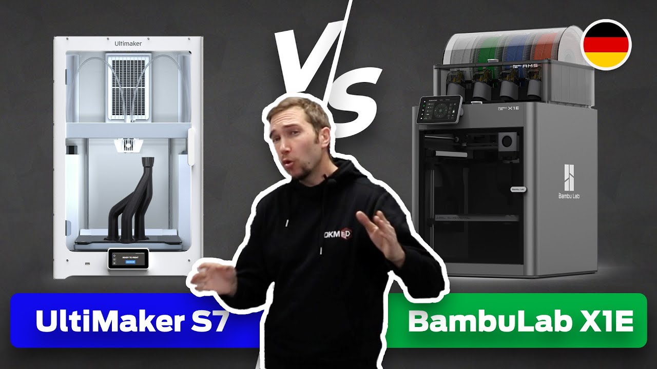 UltiMaker S7 vs. Bambu Lab X1E - Kann der X1E da wirklich mithalten? - Deutsch OKM3D