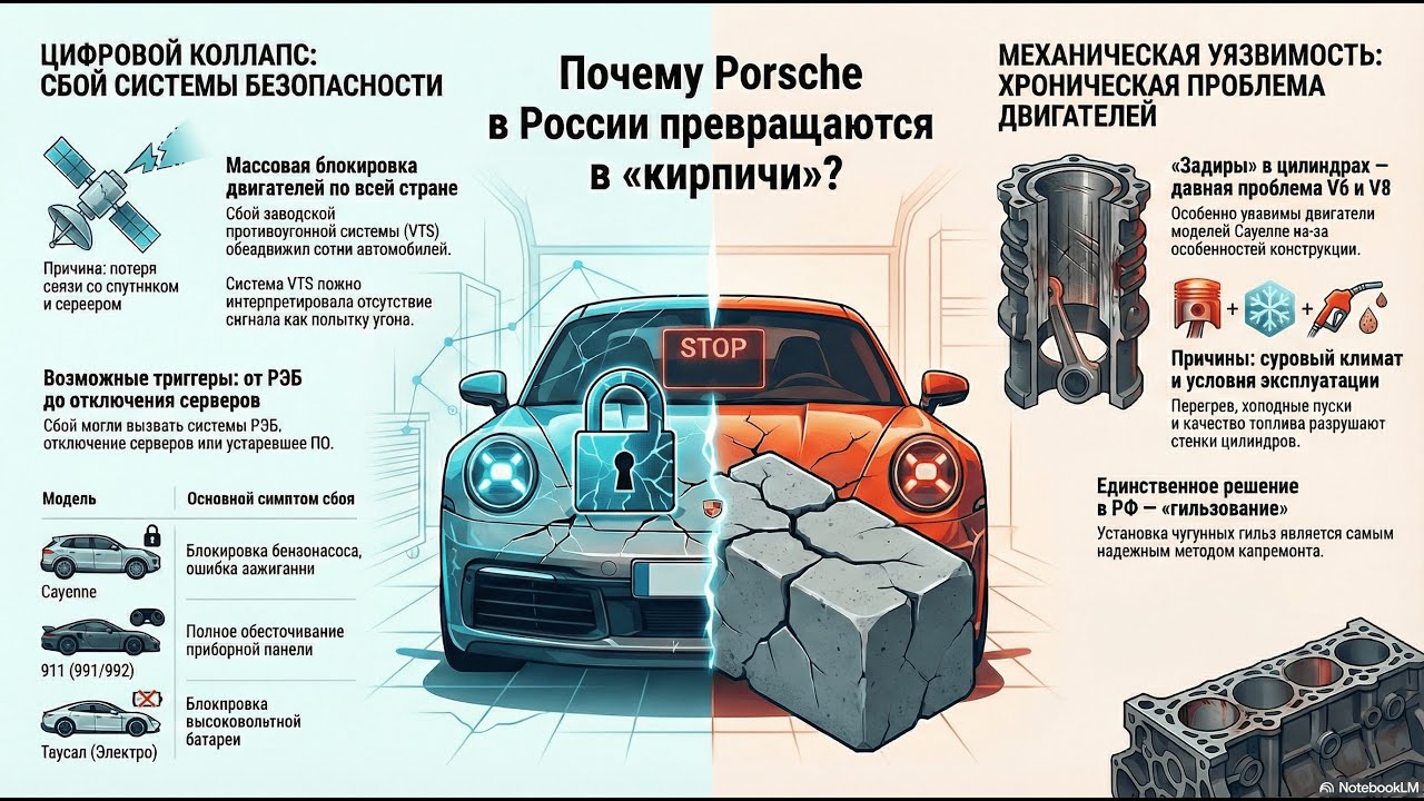 Кризис Porsche в России: цифровые блокировки и механический износ