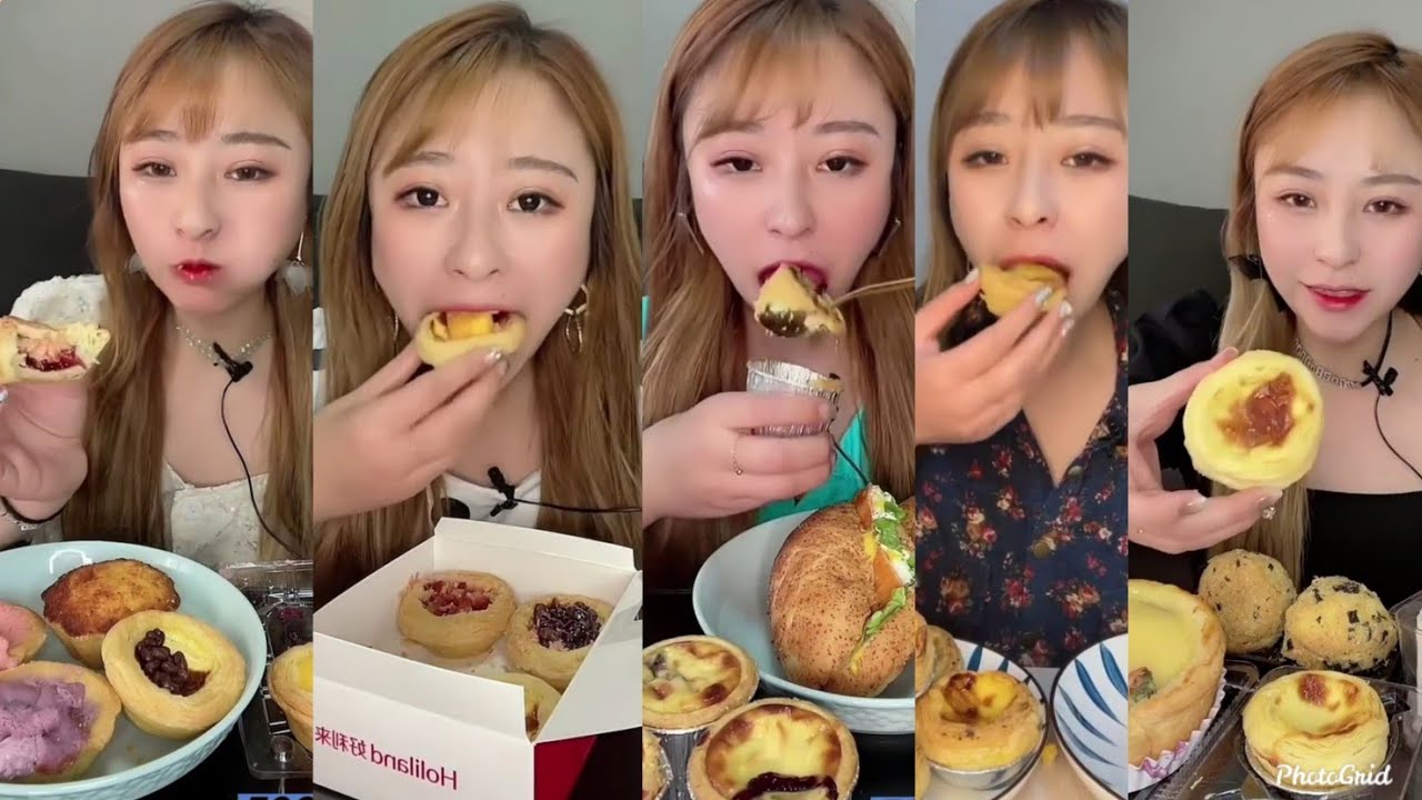 45mins: 乔妹- EGG TART compilation || *BIG BITES *Subtitled* ASMR Chinese Dessert Mukbang 디저트 먹방 吃播