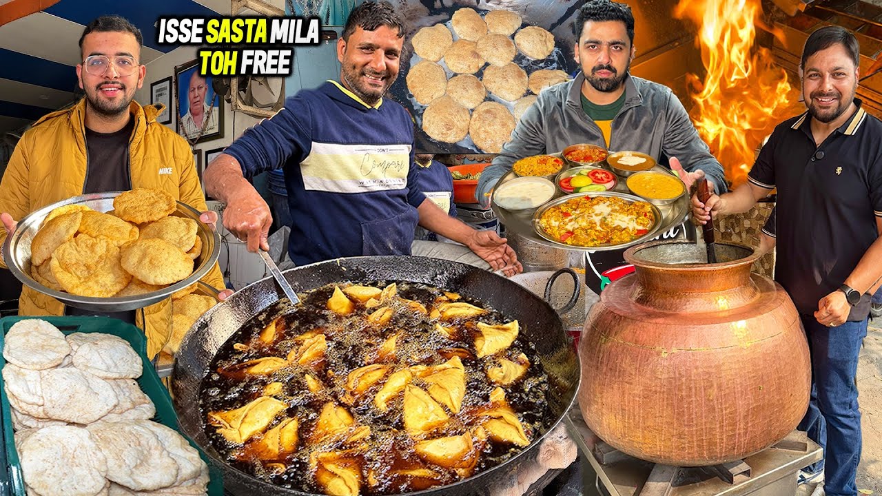 60/- UNLIMITED Punjab Street Food 😍 Chole Bhature, Patiala Shahi Dal Makhani, Butter Paneer Masala